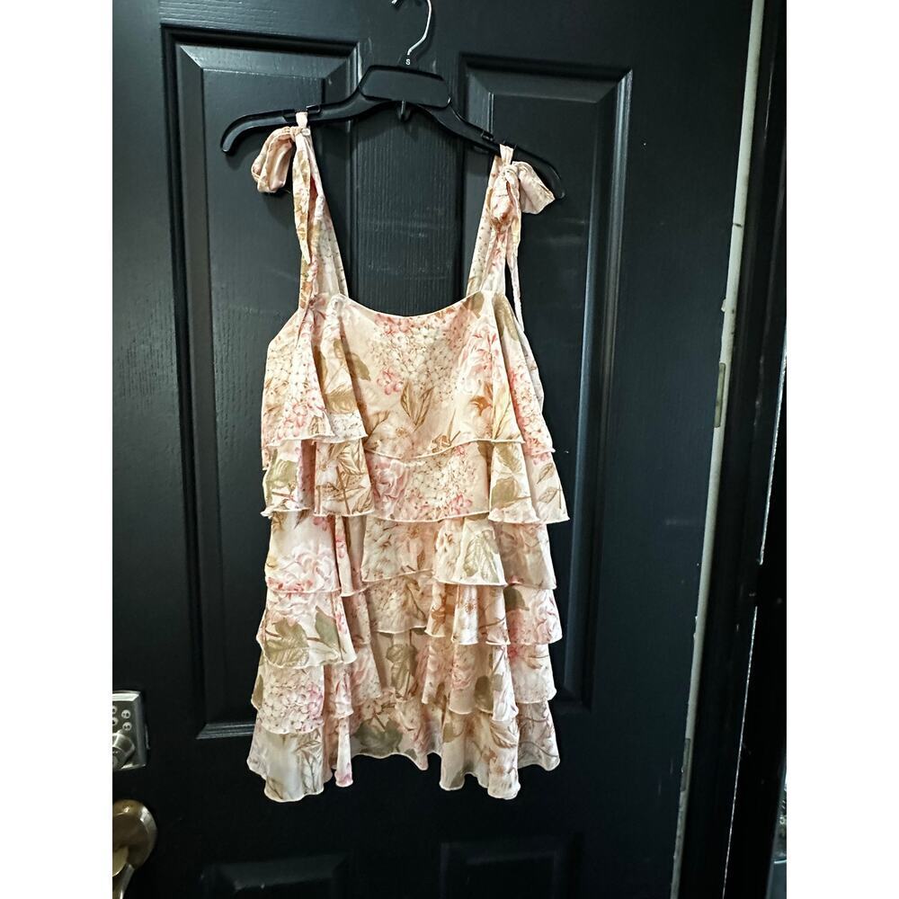 Show Me Your MuMu Women's Rowen Hydrangea Blooms Ruffle Mini Dress Size Small - Picture 4 of 12